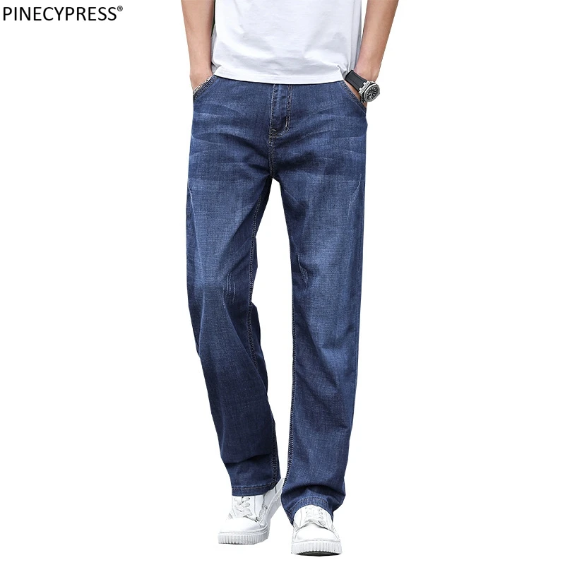 

Cotton Spring Summer Autumn Straight Fashion Mens Jeans for Men Mid-waist Loose Cowboys Trousers Stretchy Man Denim Pants