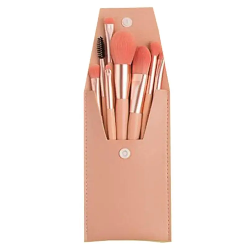 

New 8 Mini Makeup Brush Set Portable Matte Soft Hair Eyeshadow Brush Storage Bag Beauty Tool Brush