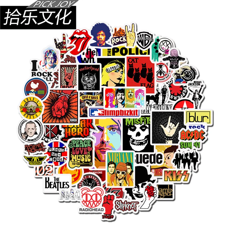 10/30/50/100 Rock Band Sticker Graffiti Waterproof Skateboard Personalized Luggage Computer | Игрушки и хобби