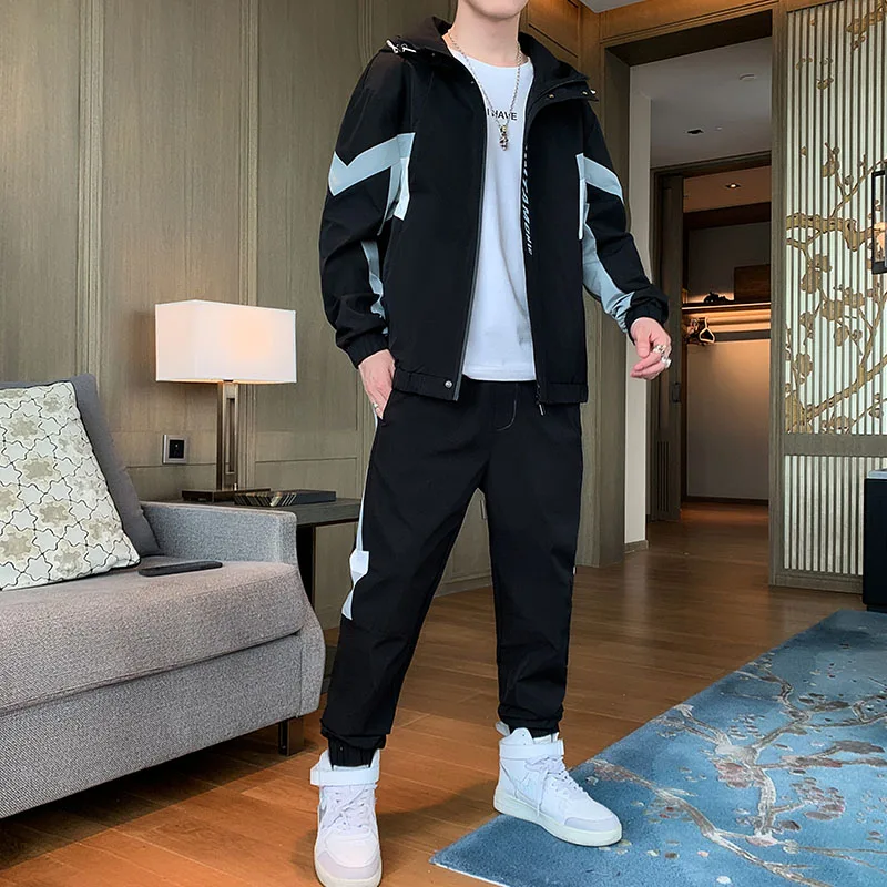 

2020 Autumn New Fashion Tracksuit Men Hooded Sweat Suits 2 Piece Set Men Hip Hop Streetwear Jogger Suits Dropshipping