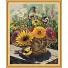 Картина с изображением птиц и цветов, корзина с животными, Набор для вышивки крестиком 14ct, 11ct, холст для вышивки крестиком, вышивка