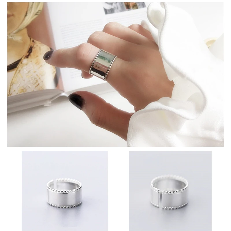 Глянцевые открытые кольца 10 мм в стиле ретро для женщин регулируемые большие