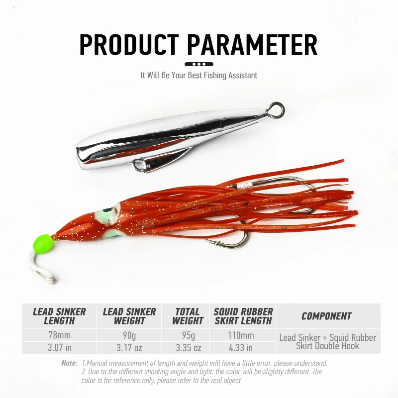 Рыболовная приманка для джиггинга свинцовая головка 90 г Тонущая металлическая