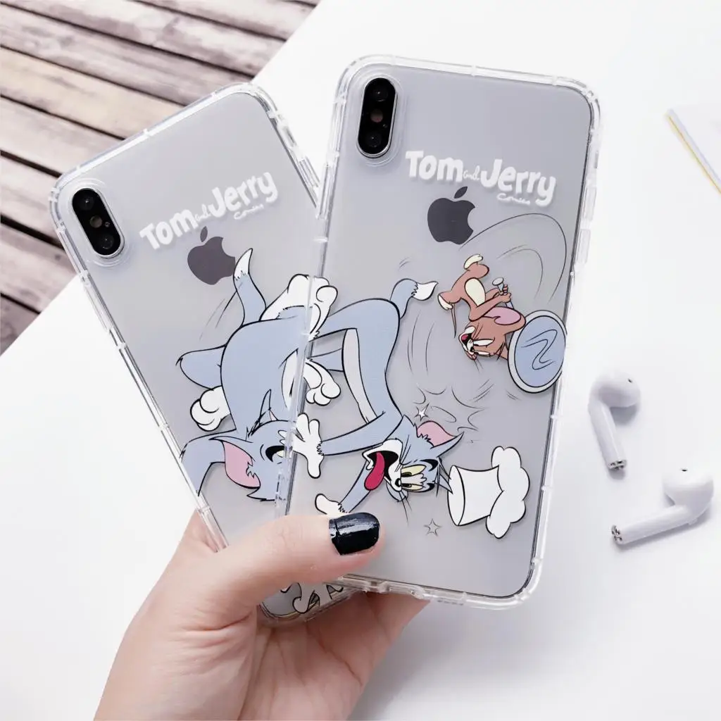 Милый Классический чехол для телефона Tom Jerry с забавным рисунком iPhone Xs MAX Xr X 6 6s 7 8