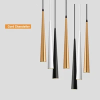 pendant lights cone long tube led hanging lamp kitchen lighting fixtures 12w anti glare dimmable ceiling spot lighting