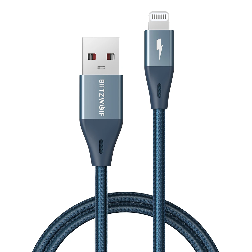 Кабель BlitzWolf BW-MF9 Pro 2.4A Lightning/USB с сертификатом MFi 0 9 м/3 фута для iPhone зарядный кабель