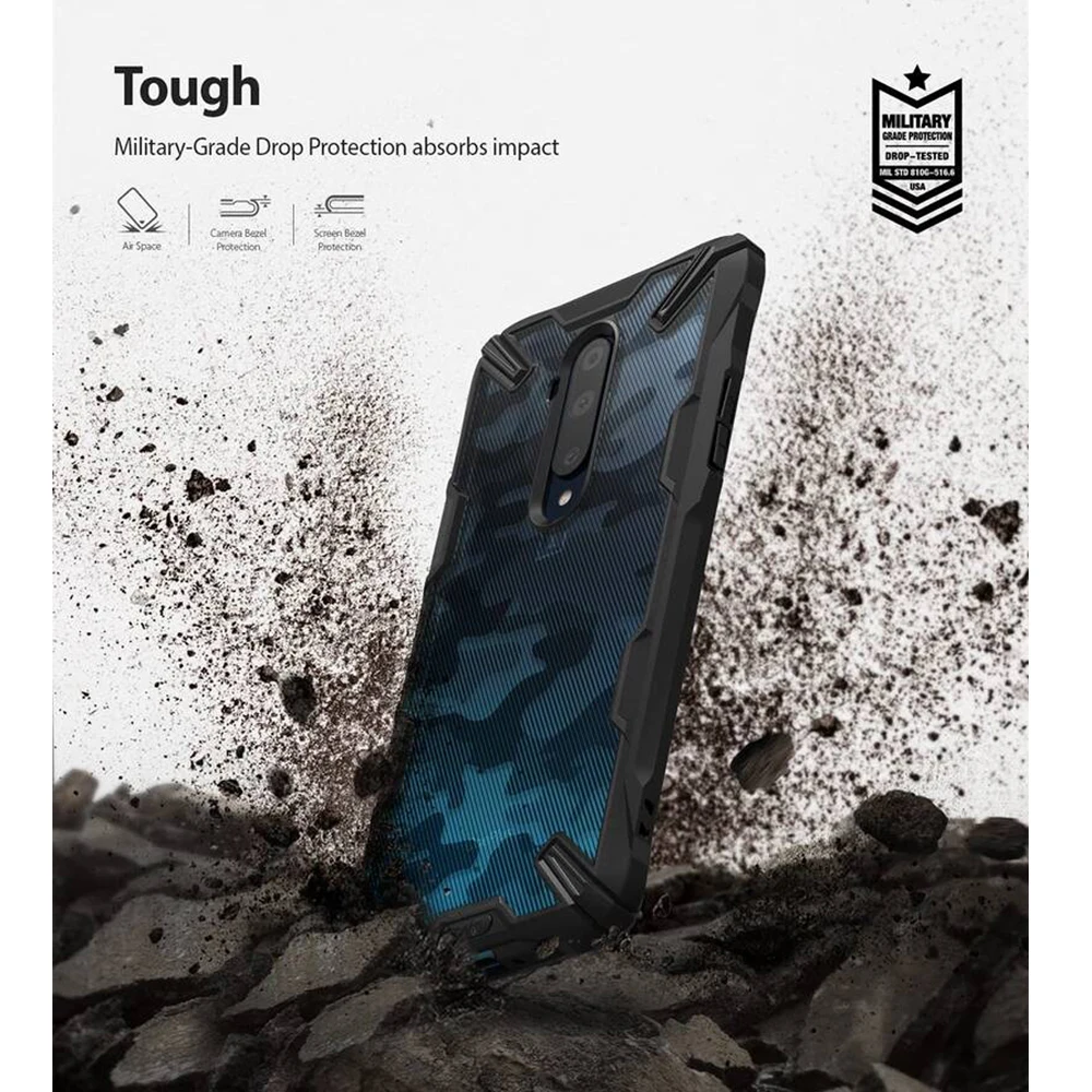 Ringke Fusion X for Oneplus 7T Pro Case  Clear PC Back  and Soft TPU Frame Hybrid Heavy Duty Protection Cover