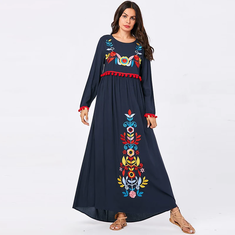 

Женское мусульманское платье-Кафтан Abaya, турецкое платье в марокканском стиле, Оманский халат, мусульманский халат, Дубайский хиджаб