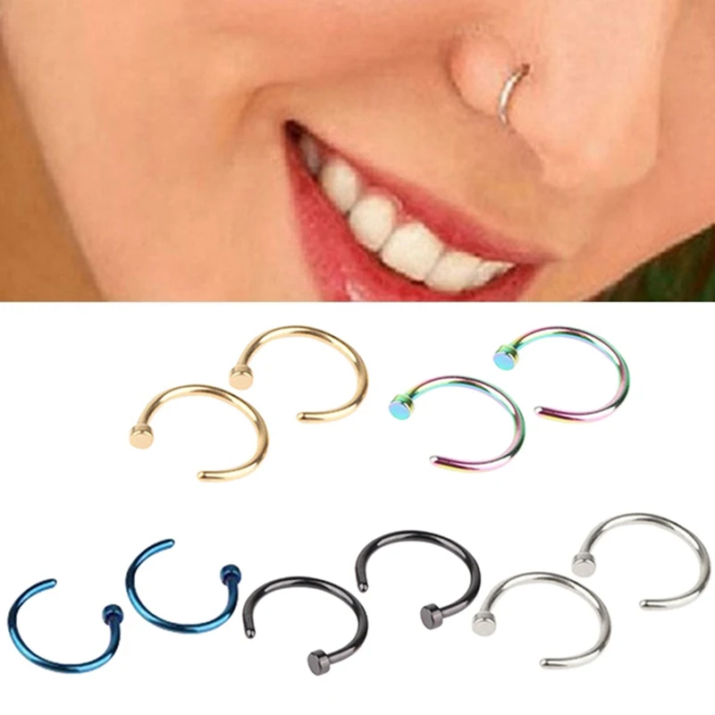 Клипса для имитации пирсинга в стиле панк 10 видов кольца тела носа губ унисекс