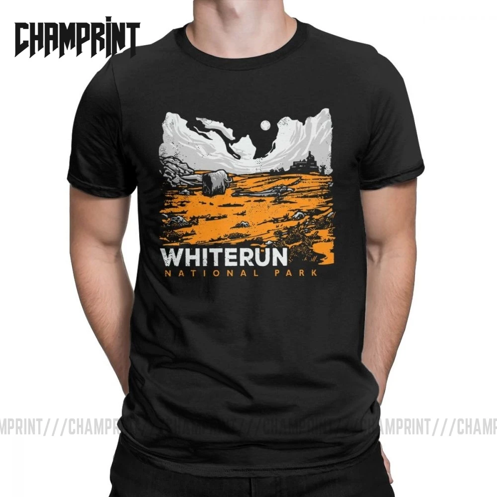 Фото Футболки Skyrim Whiterun с Национальным парком, Мужская забавная футболка из чистого хлопка, яркая одежда 4XL 5XL 6XL №1