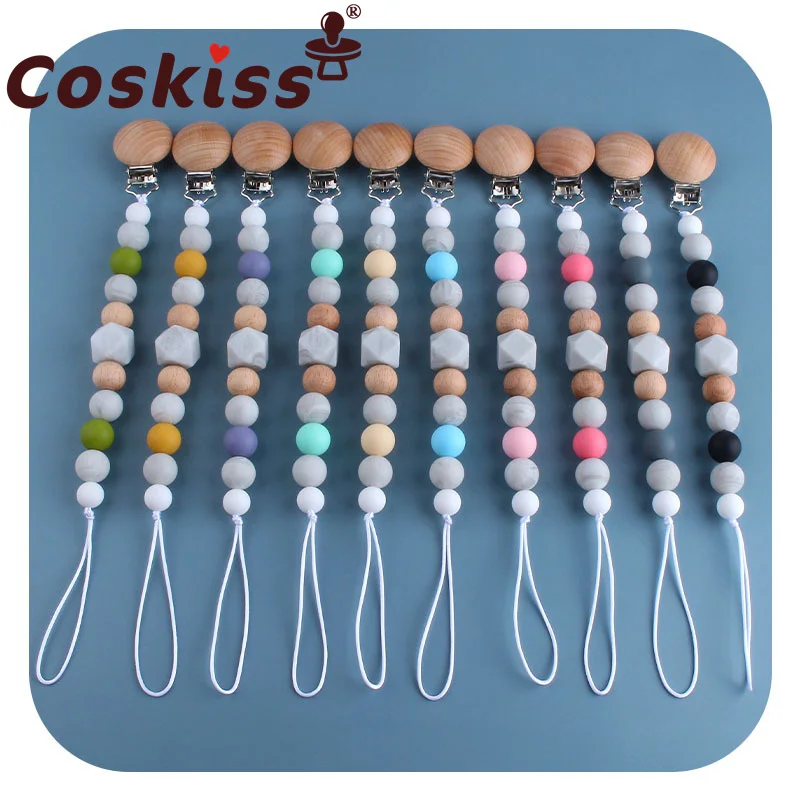 

Coskiss Pacifier Clip Holder Soothie Teething Dummy Paci Baby Products Girl Boy Funny Silicone Teether Shower Gift Attache