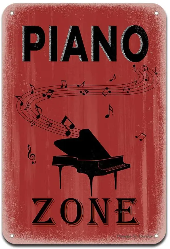 

Piano Zone Iron Poster Painting Tin Sign Vintage Wall Decor for Cafe Bar Pub Home Beer Decoration Crafts