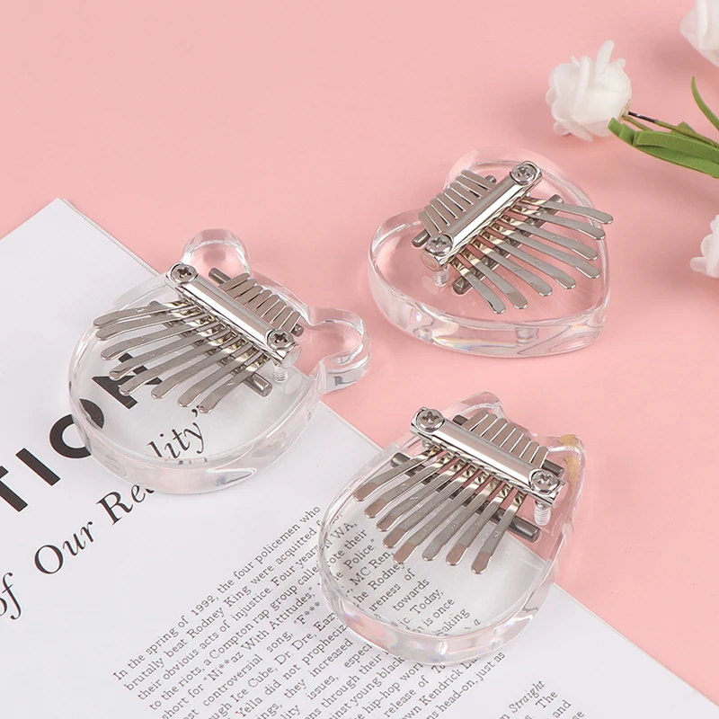 

8 Key Mini Kalimba Acrylic Clear Thumb Piano Mbira Keyboard Musical Instrument Gift For Beginner Travel Entertainment Home Decor