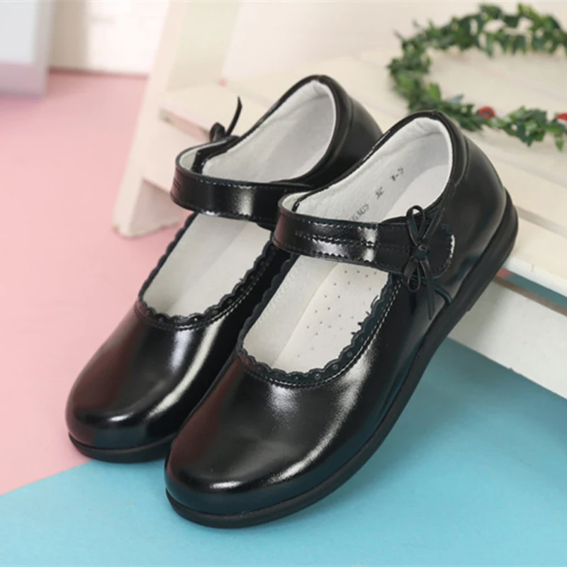 Осенняя детская обувь дышащая из натуральной кожи для девочек туфли принцесс на