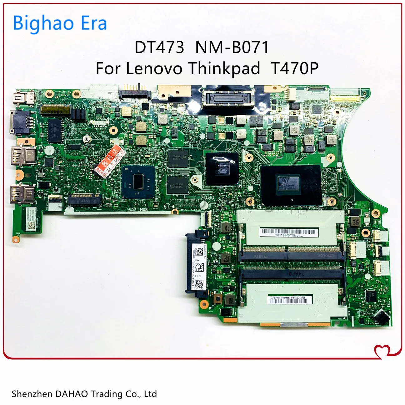 DT473 NM B071 для Lenovo Thinkpad T470P Материнская плата ноутбука процессор I5 7300HQ 940MX 2GB GPU 100%
