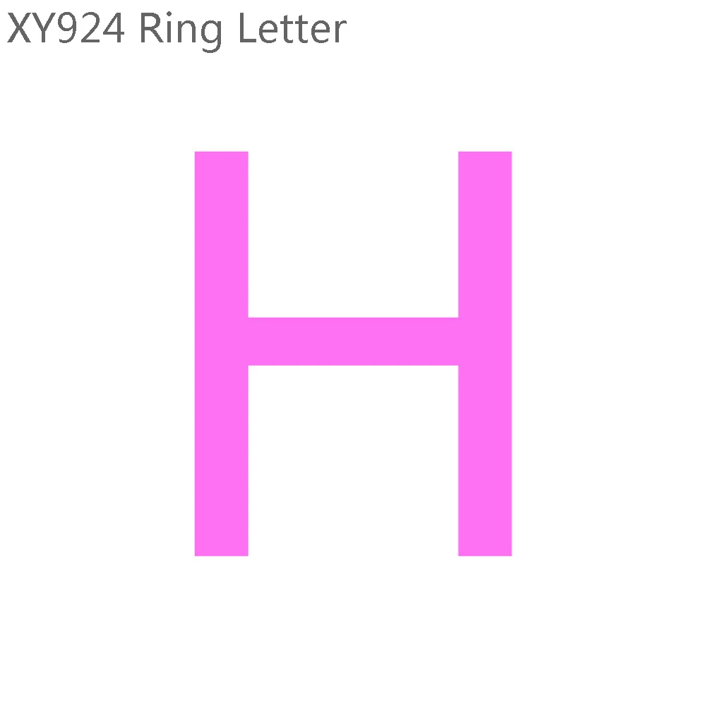 Letter H Trusta 925 Твердые ювелирные изделия из настоящего стерлингового серебра 26 букв A-Z коктейльное кольцо Размер 5 6 7 девочек Дети Рождественский подарок XY924 - Цвет основного камня: Letter H