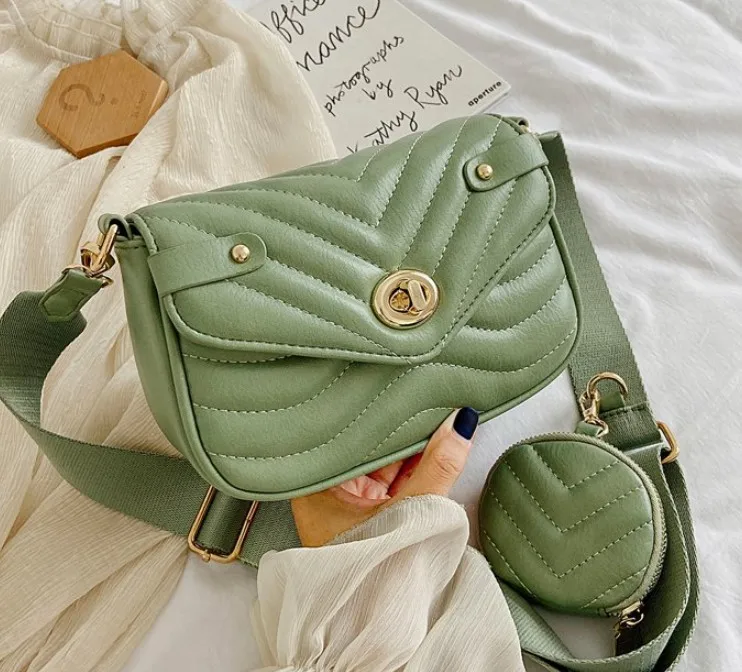 

New 2021 Fashion Women Leather Striped Shoulder Bag Multi-function Coin Purse Ladies Casual Travel Crossbody Bags Messenger Bag
