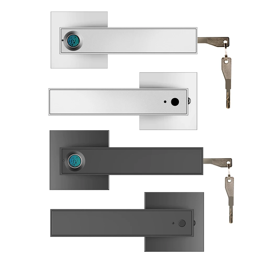 

Electronic Smart Lock Semiconductor Biological Fingerprint Handle Lock For Alexa with Keys for Smart Home Office Bedroom