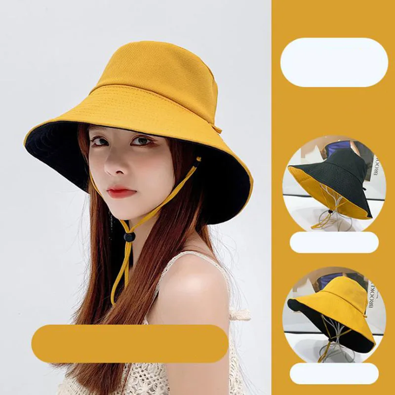 Кепки солнцезащитные унисекс женские летние двухсторонние Панамы однотонные