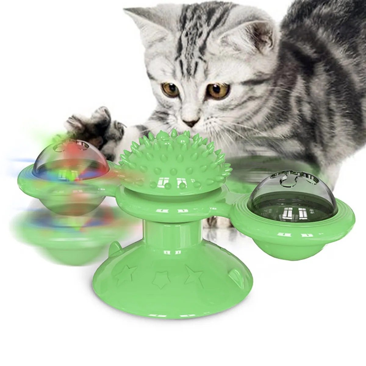 

Toy cat play Cats pet products Turntable Teasing Pet Toy Scratching windmill Toys for cats