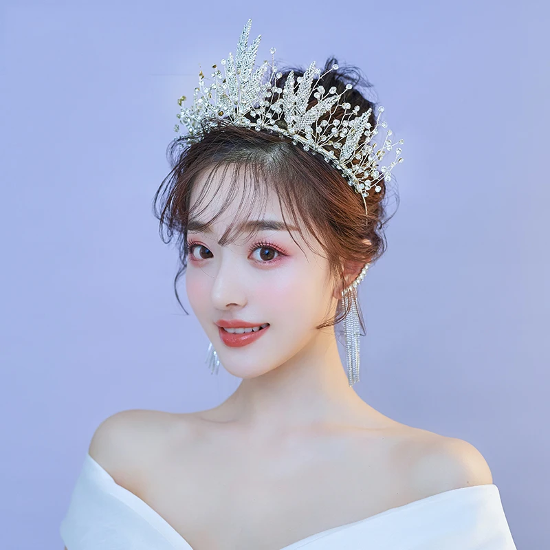 Himstory Handmade Crystal Rhinestones Tiaras Crowns Wedding Headband Headpiece Bridal Hair Piece Prom Pageant Accessories | Украшения и