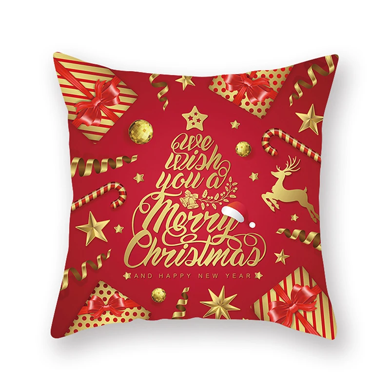 Наволочка для подушки с принтом красная рождеством украшения дома комнаты