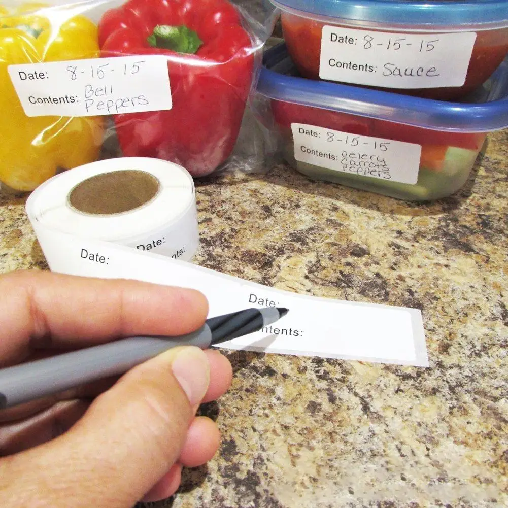 1X3 самоклеящаяся удаляемая морозильник Еда этикетки Стикеры s легко чистить не