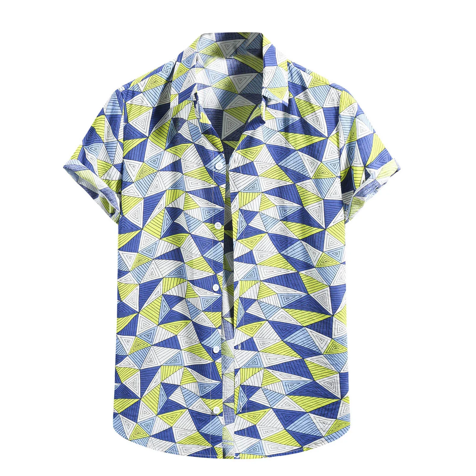 

Summer Linen Shirts Men's Beach Hawaiian Shirt Fashion Cotton Linen Print Short Sleeve Button Shirt Top Camisas de hombre