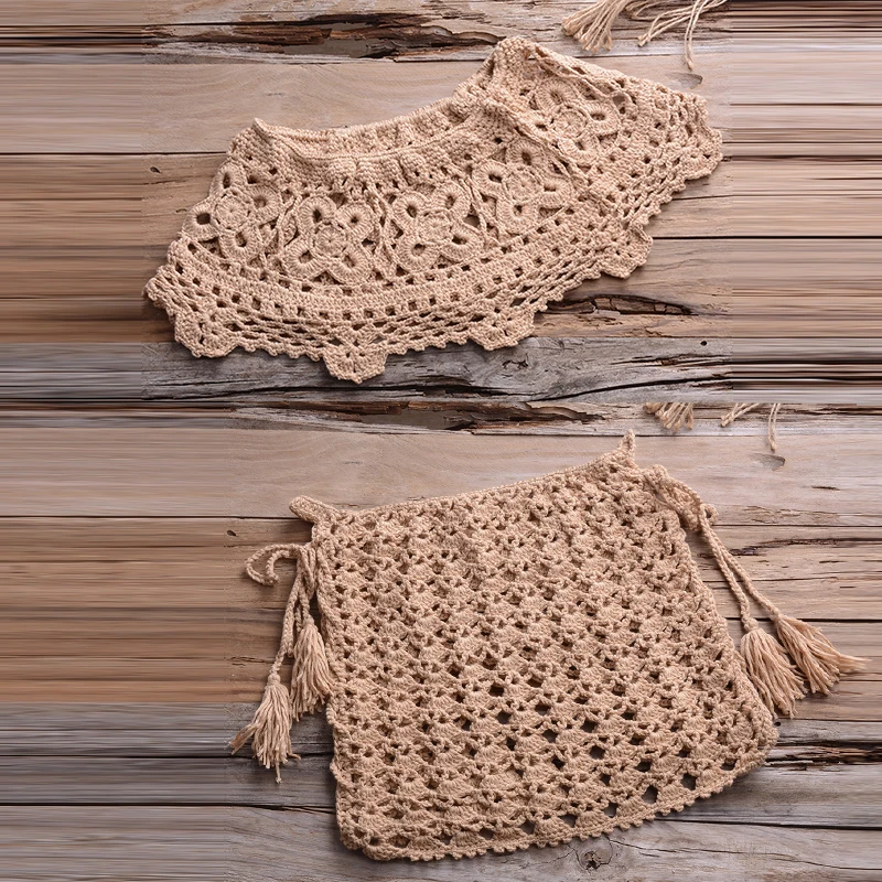 

Pink crochet bikini cover ups women Sexy bandeau swimsuit female Hollow out swimwear women Beach wear two piece suit new