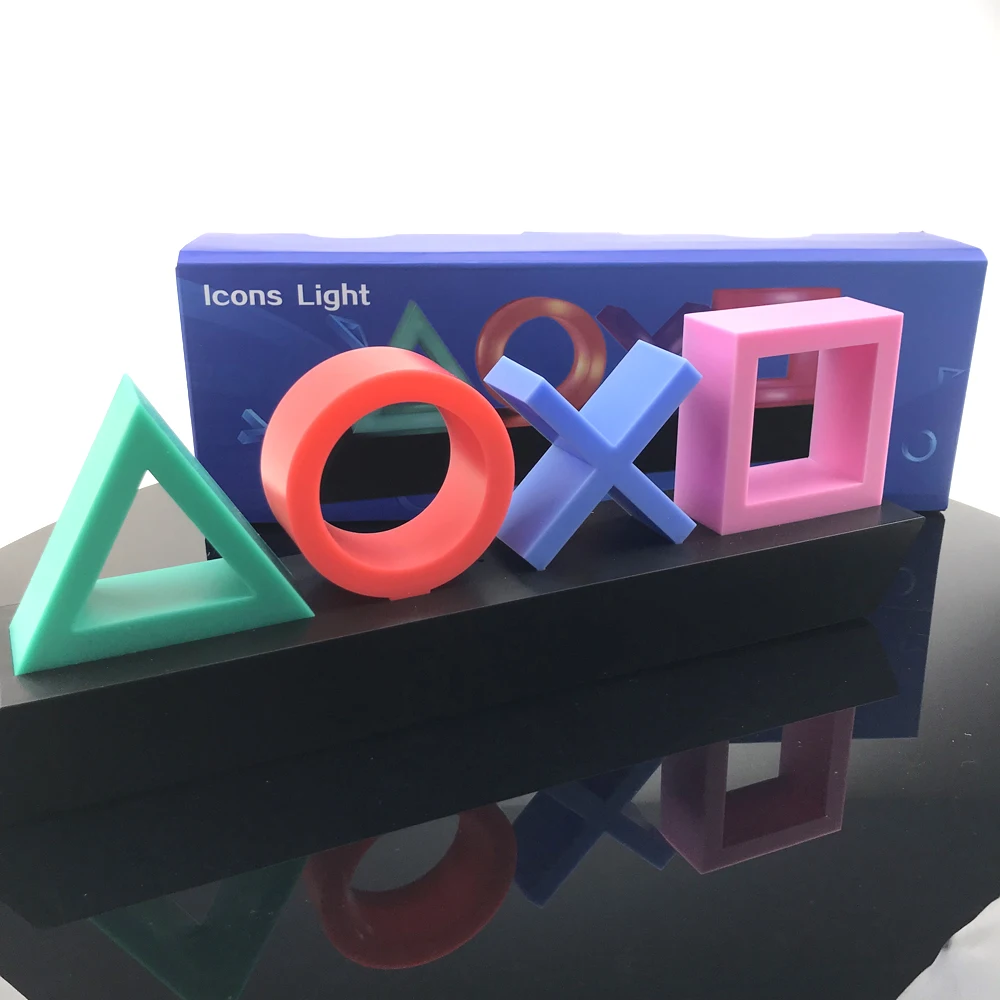 Pаспродажа Голос Управление игровой значок светильник Светодиодный настольный музыка атмосфера флэш акриловые неоновый светильник PS4 игровой лампы-в...