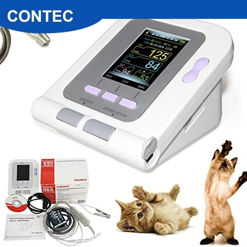 CONTEC08A-VET цифровой Ветеринарный монитор кровяного давления NIBP манжета, собака/кошка/Домашние животные с неонатальной манжетой и ветеринарным зондом spo2