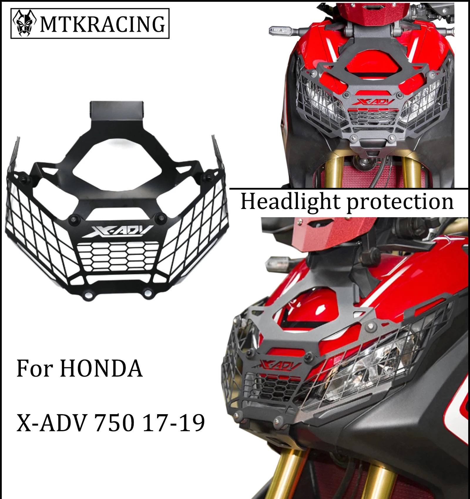 

MTKRACING FOR HONDA X-ADV 750 XADV 750 XADV750 Headlight Grille Protective Cover 2017-2020