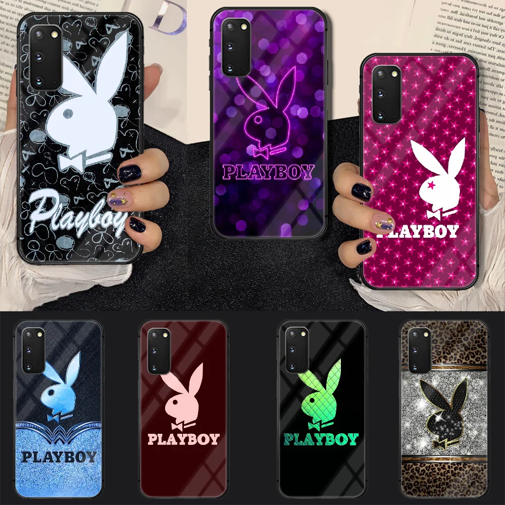 

Rabbit Playboys Brand Phone Tempered Glass Case Cover for Samsung Galaxy A M 12 20 21 30 31 40 50 51 52 70 71 72 E S Black Etui
