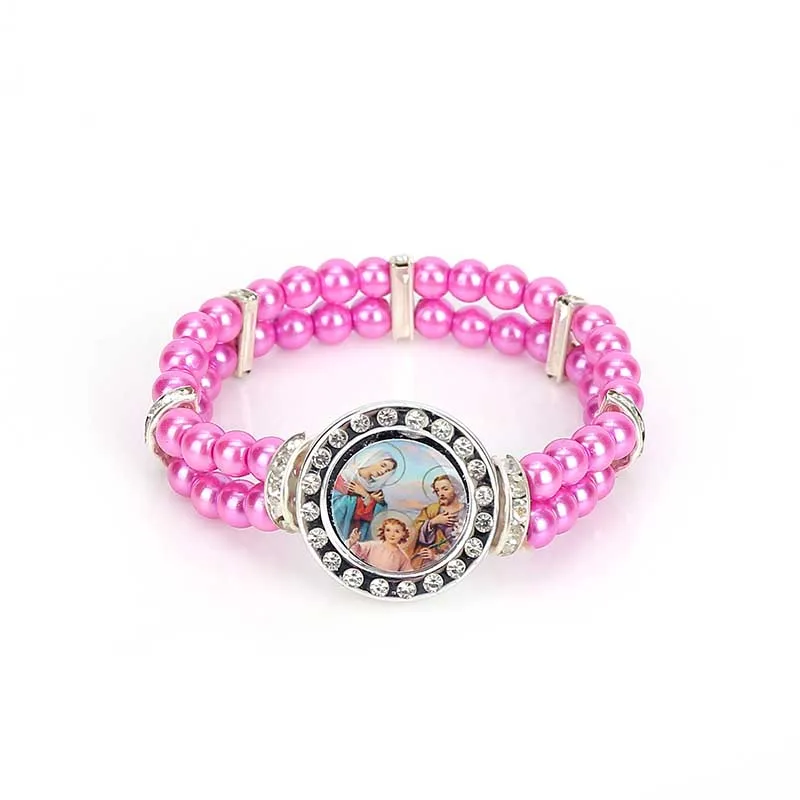 Женское украшение классический браслет модный с жемчугом крестом Иисуса