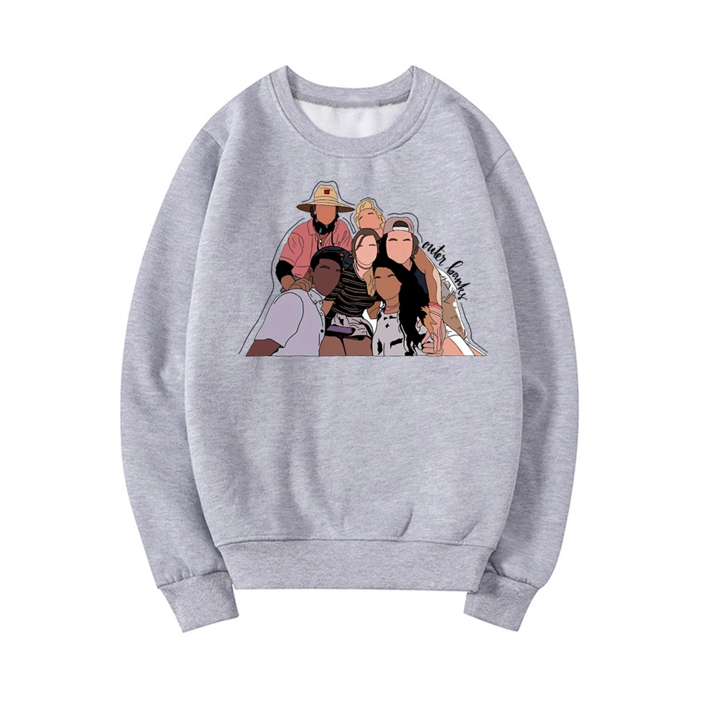 Женский свитшот с круглым вырезом и надписью внешние банки | Женская одежда