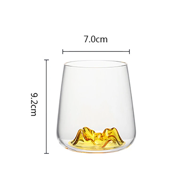 

Home Kitchen Mount Fuji Shape Water Cup Whiskey Glass Wine High Temperature Resistance Transparent Whiskey Wine Vodka Bar Club