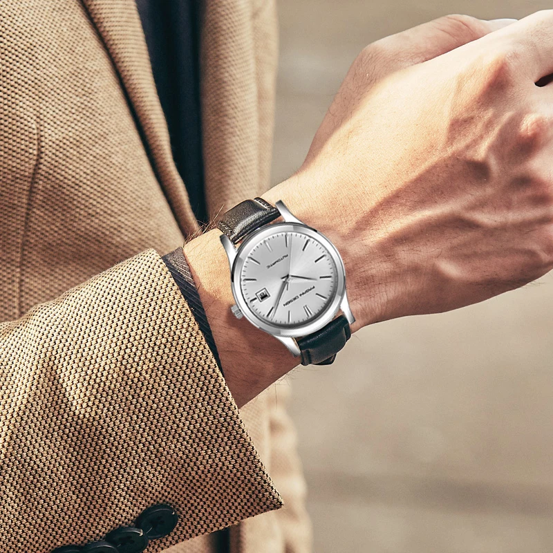 2019 nuovi orologi meccanici da uomo classici semplici ultrasottili orologio  impermeabile da lavoro orologio automatico in vera pelle di marca di lusso
