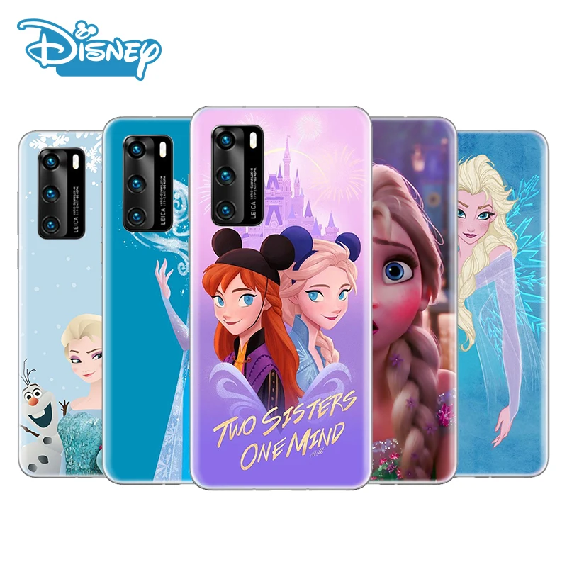 Прозрачный чехол Холодное сердце Эльза Анна для Huawei P50 P40 P30 P20 P10 P9 P8 Lite Pro Plus mini 2019