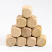 10pcs 20mm wood dice 6 sided blank wood dice party family diy games printing engraving kid toys board game education accessories