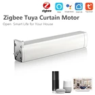Мотор для штор Tuya Smart Zigbee с электроприводом, автоматический моторизованный контроллер состояния штор, дистанционное управление через приложение для Alexa Google Home