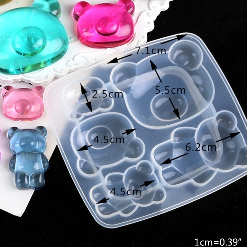 

Big Nose Teddy Bear Crystal Epoxy Resin Mold Pendant Silicone Mould DIY Crafts Jewelry Casting Tool