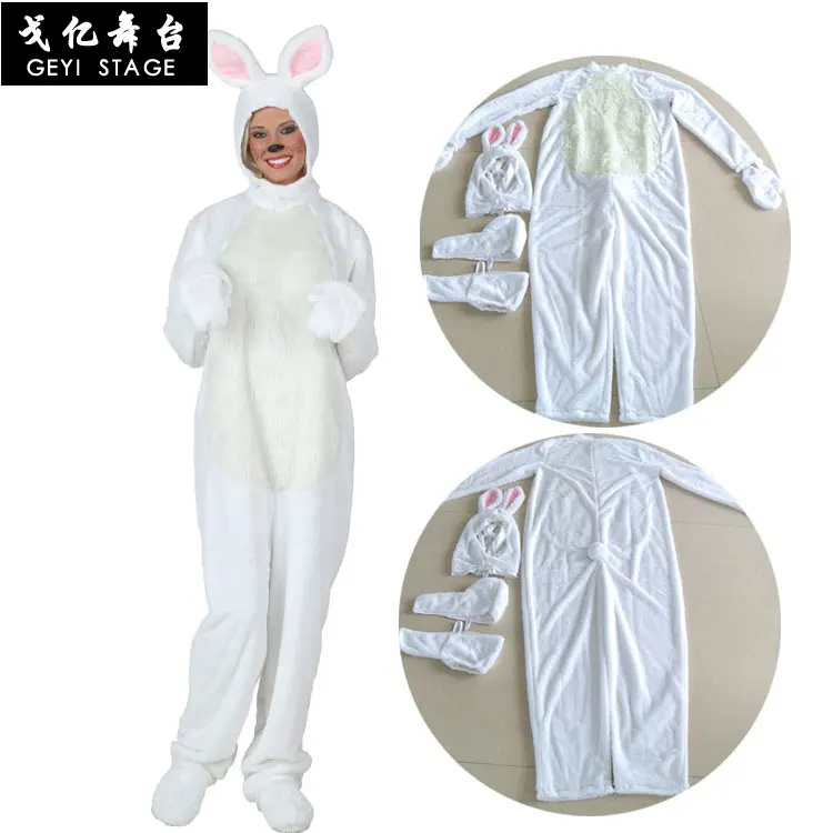 

Suede rabbit animal performance Costume Halloween performance costume adult children rabbit Costume Small White Rabbit costume
