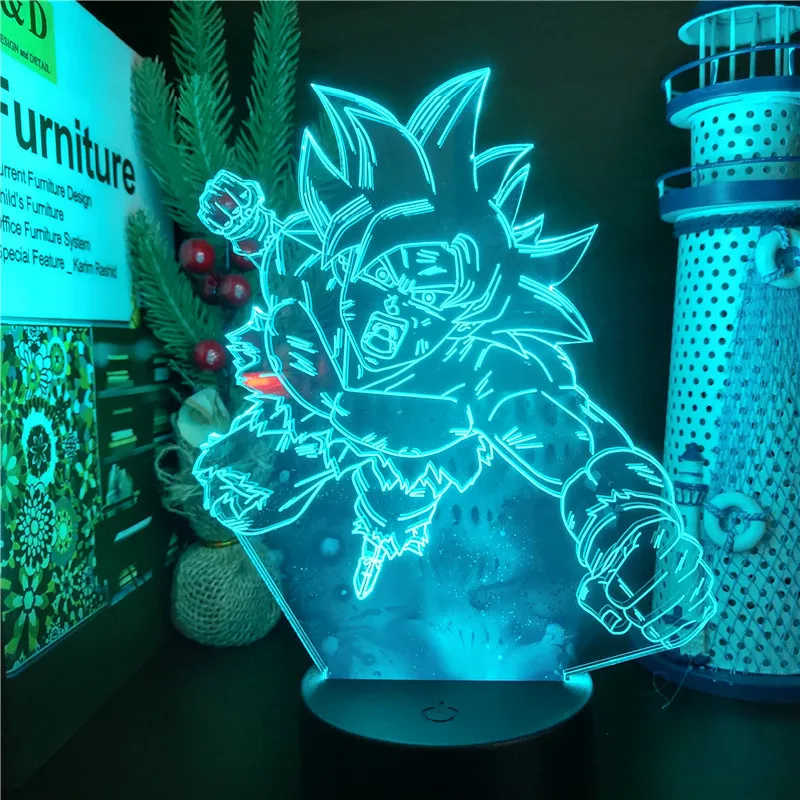 

Dragon Ball 3D Lamp Ultra Instinct Son Goku Fight Goku Night Light LED Bedside Decoration Lampara Home Decor DBZ Lights Manga