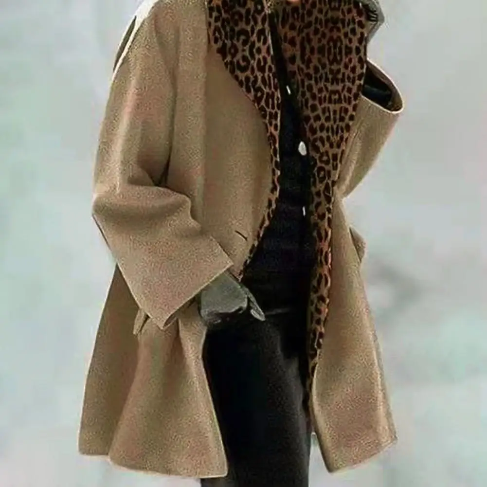 

2021 New Fashion Elegant Women Long Overcoat Autumn Winter Turn-Down Collar Woolen Coat Tops Office Lady Casual Loose Outwear