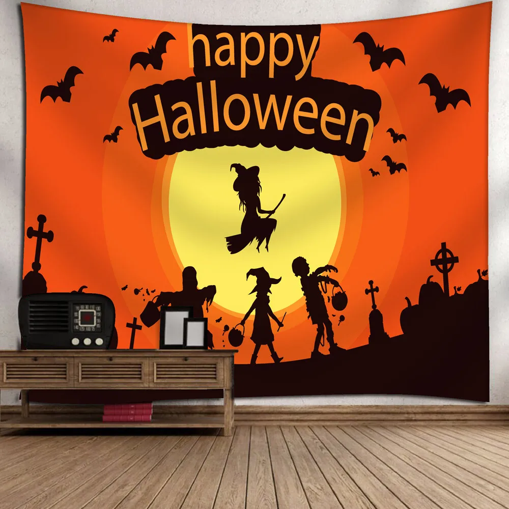 Гобелен с хеллоуинской тематикой Луна гобелен изображением тыквы комнаты