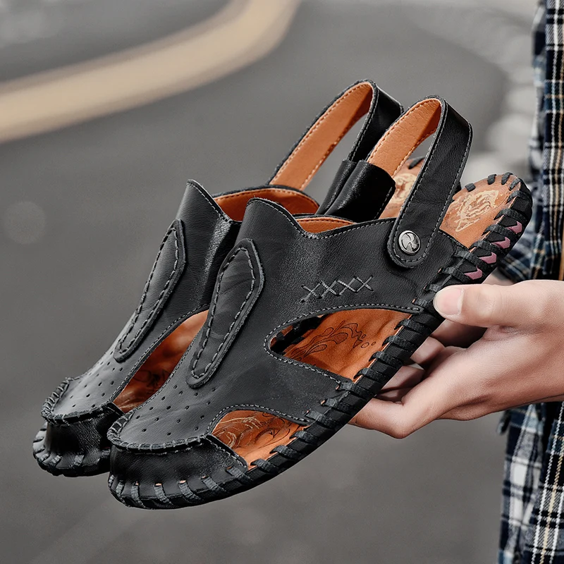 

Сандалии римские для мужчин, повседневная Роскошная обувь для прогулок, пляжа, большие размеры 39