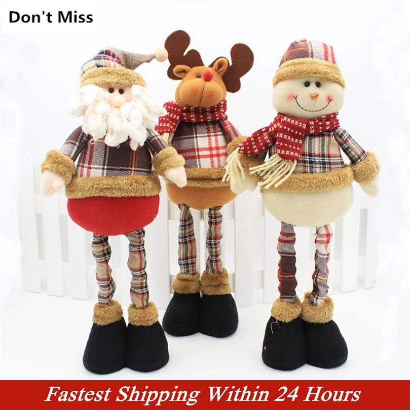 3 шт. Рождественские куклы Санта Клаус + Снеговик лось рождественские украшения