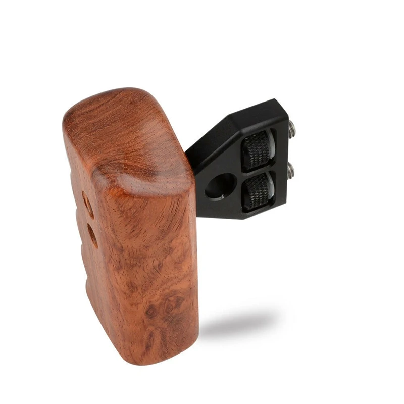 DSLR Camera Left Wooden Handle Grip Mount Support for DV Video Cage Rig Spacing 18mm | Электроника