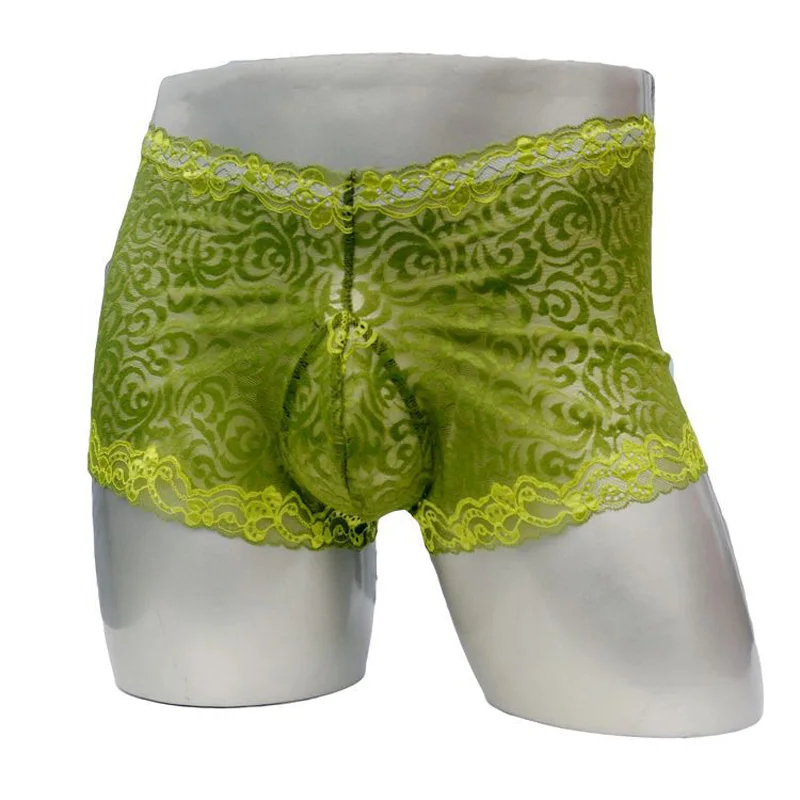 5 цветов новинка мужские кружевные трусы-боксеры прозрачные трусы дышащие