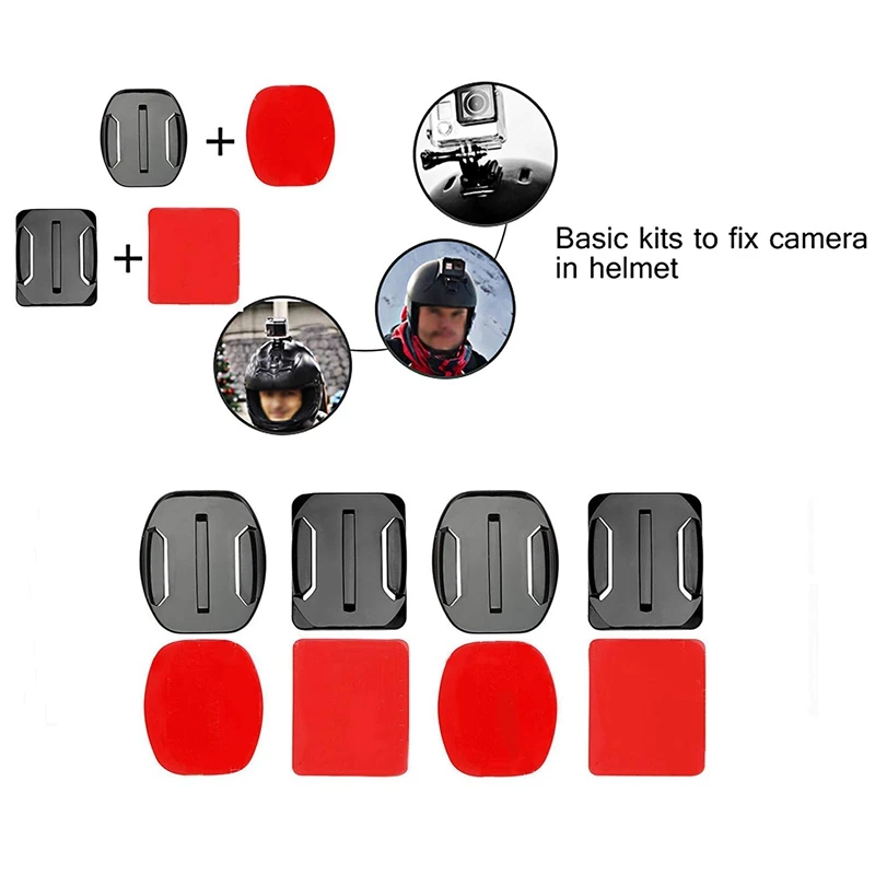 Helmet Accessories Kit Set 12x Surface Mounts + Adhesive Stickers Sticker Pads for GoPro Hero 7/6/5/4/3+/3 Session SJ40 | Электроника
